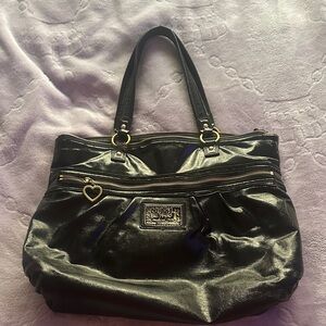 COACH Black Tote with Gold Accents